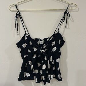Faithful the brand front tie daisy tank top cami